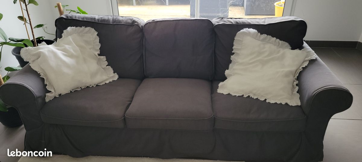 Housse IKEA EKTORP LINGBO Pour Repose-pied – Motif Fleurs Noir, Multicolore, Neuve 604.033.05
