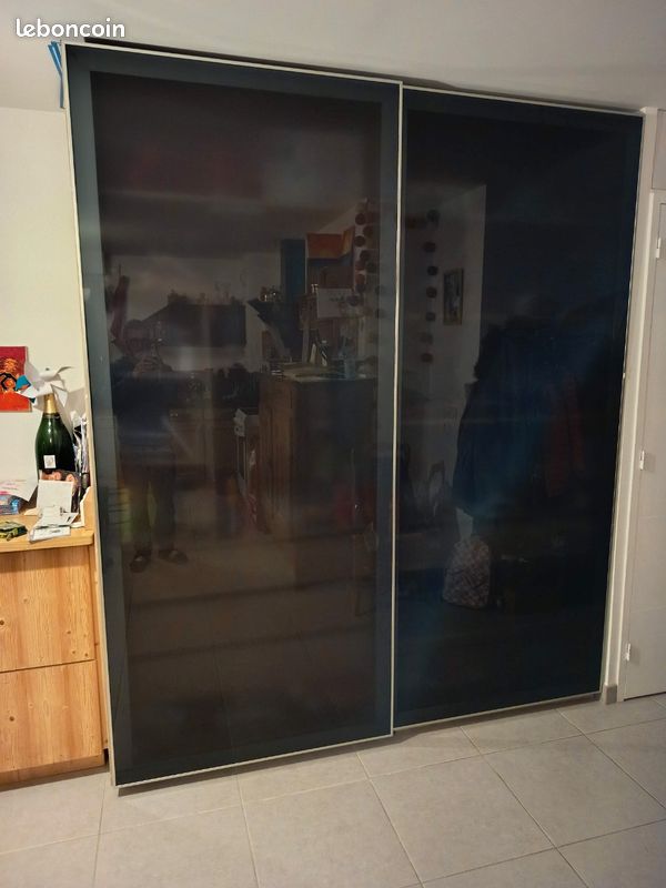Portes coulissantes verre noir dressing IKEA PAX (image 6)