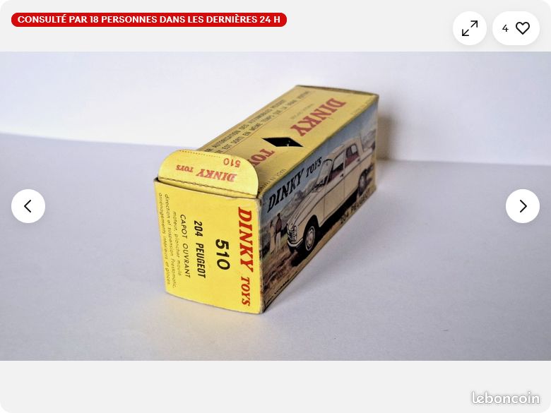 Dinky Toys Peugeot 204 Réf 510 – Miniature 1/43 Collection, Occasion