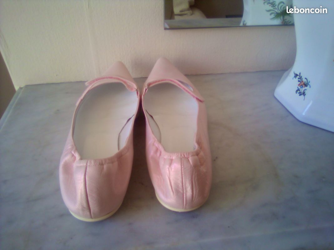 Ballerines Charles Jourdan - Cuir Imprimé Coloré - Pointure 41.5 (US 9) - Occasion TBE