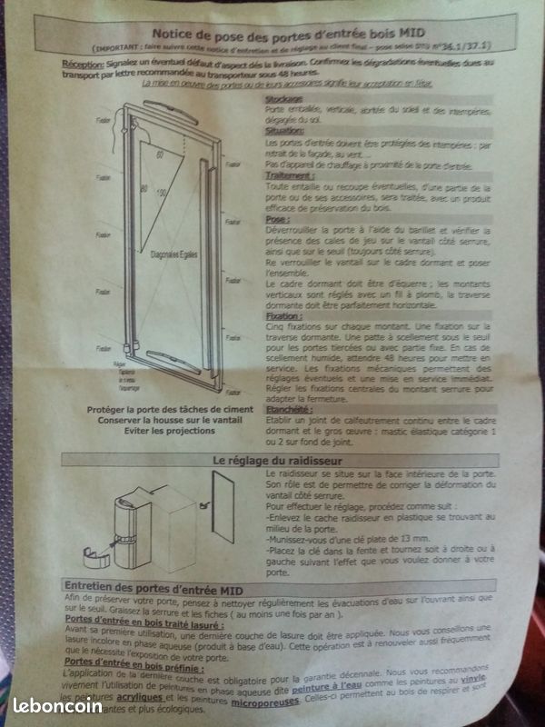 2 portes d'entrée chêne avec cadre (vente unité ou lot) (image 3)