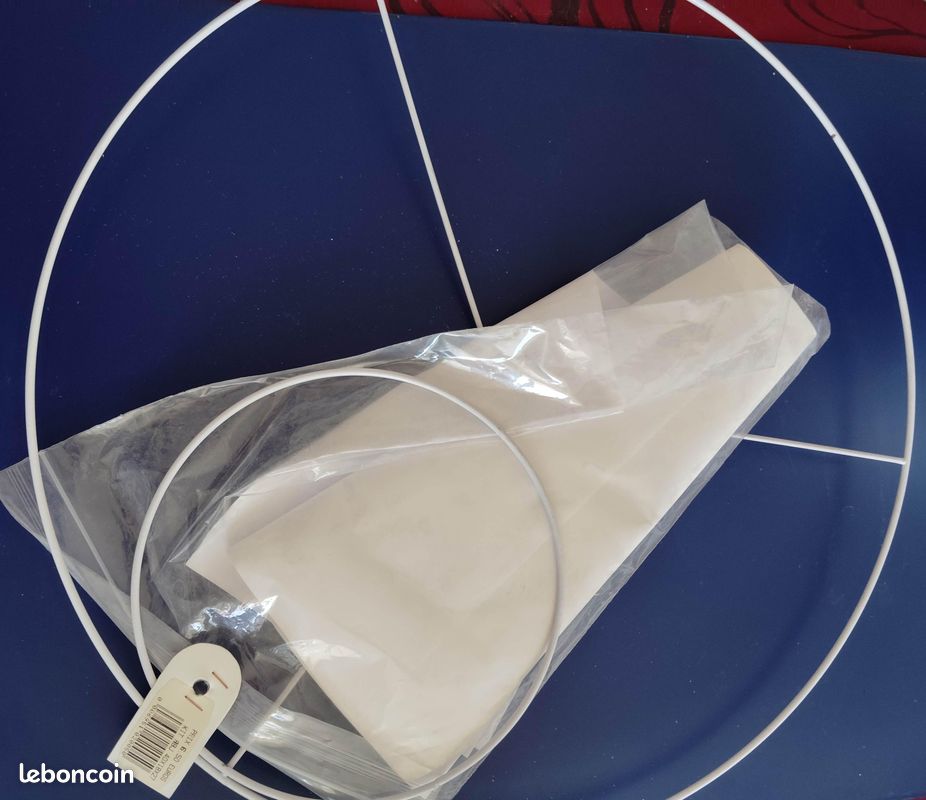Structure d'Abat-jour en plastique blanc, base 40cm pour suspension en plafonnier (image 2)