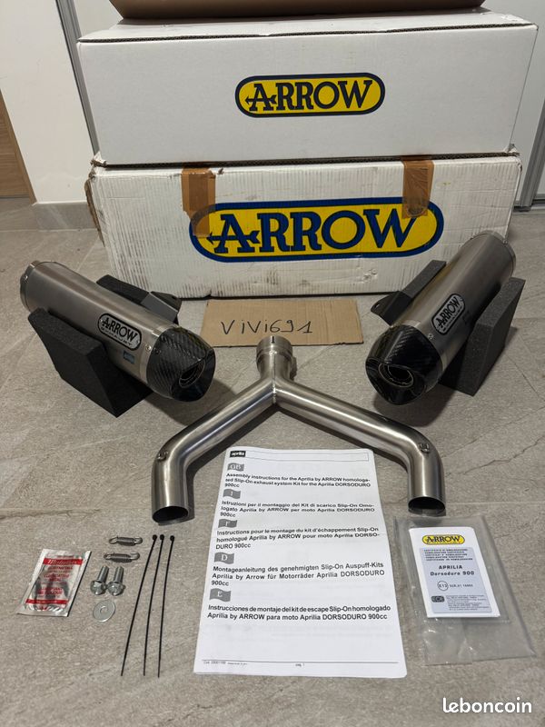 Paire de silencieux Arrow Aprilia Dorsoduro 750 / 900 NEUVE (image 1)