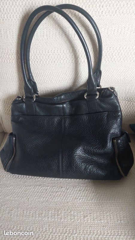 Sac à main cuir noir bon état (image 1)
