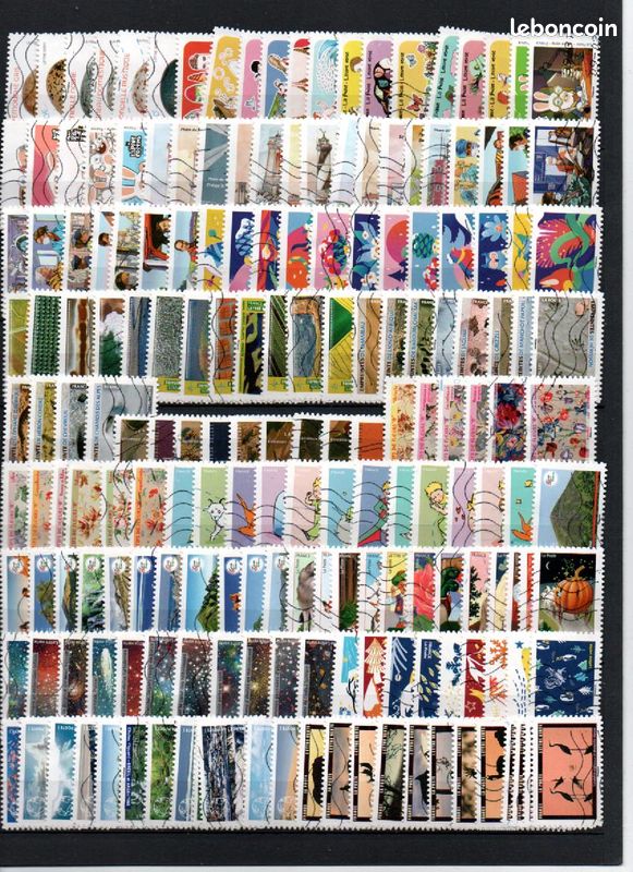 Lot de 1000 timbres adhésifs de France oblitérés (image 5)