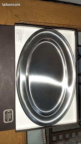 Plat De Service Vintage Jean Couzon Inox 18/10 - Diamètre 29,5 Cm, Fabriqué En France, état Superbe