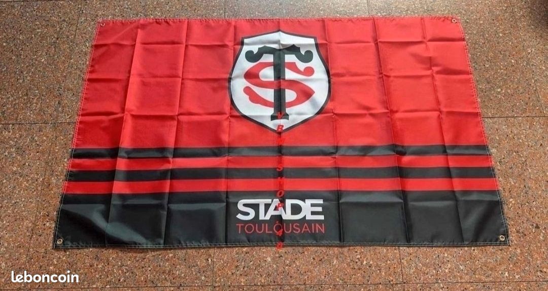 Collection Supporter Fanion Stade Toulousain Officiel - 10x8cm, Rugby - Côté Rouge/Noir Drapeau Rugby Fanion