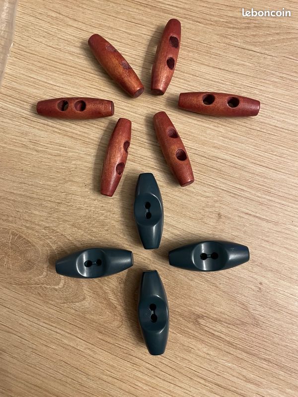 BOTIBOTON - Boutons En Bois D'olivier - 2 Trous - RÉVERSIBLES