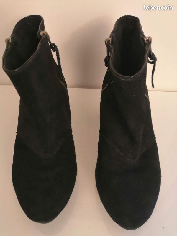 Bottines femme daim noir (39) (image 11)