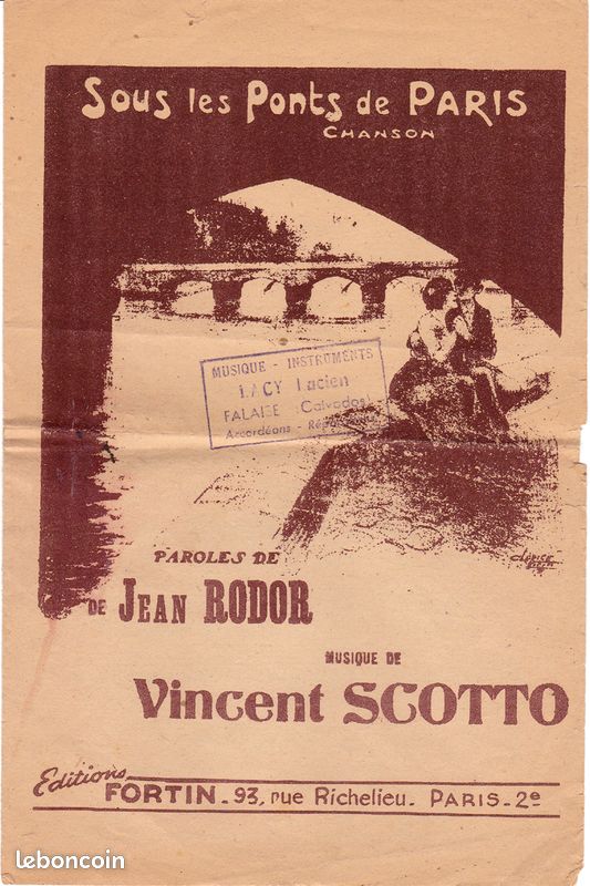 Partition, sous les Ponts de Paris (image 1)