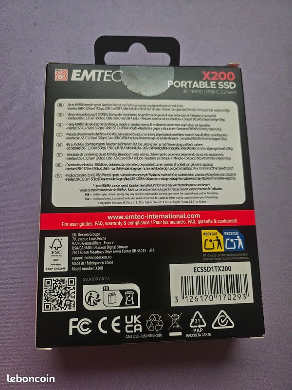 EMTEC - X200 - 1 To/Tb - 3D Nand - USB-C 3.2 (image 2)