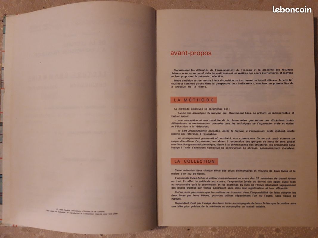 Manuel scolaire lecture grammaire CE1 et2 1970 (image 2)