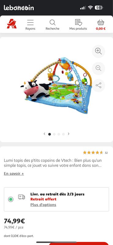 Tapis d’éveil vtech musical (image 1)
