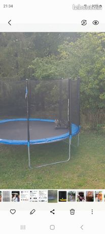 Trampoline Rond Alice's Garden Mars 305cm Gris Avec Filet De Sécurité - Qualité Pro 3m