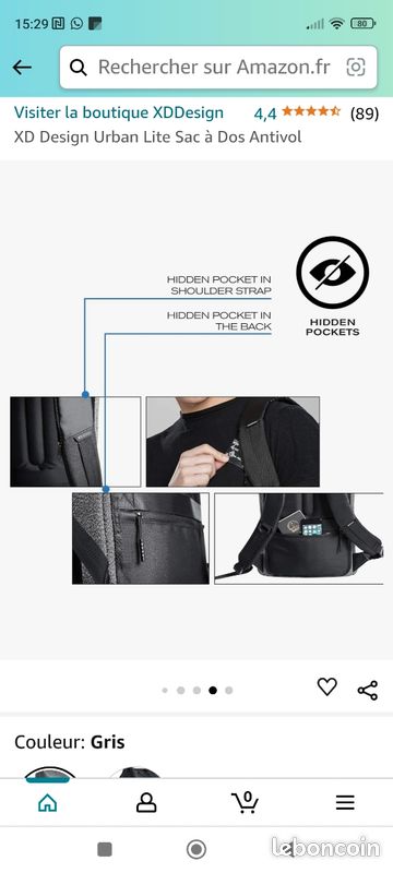 Sac à dos NEUF antivol XD DESIGN Urban Lite LiteSac antivol Bobby