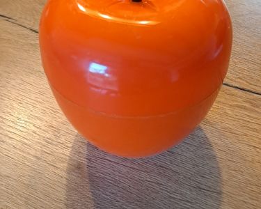 Seau à Glace Vintage Pomme Orange - Années 70 - Plastique Orange Avec Couvercle - TBE