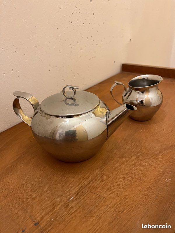 Théière et pot à lait inox L’étang Rémy (image 2)