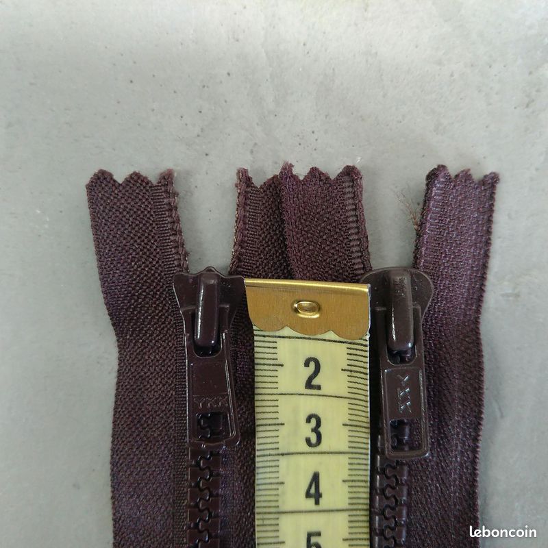 Lot 2 fermetures éclair marron foncé 18 et 14 cm (image 7)