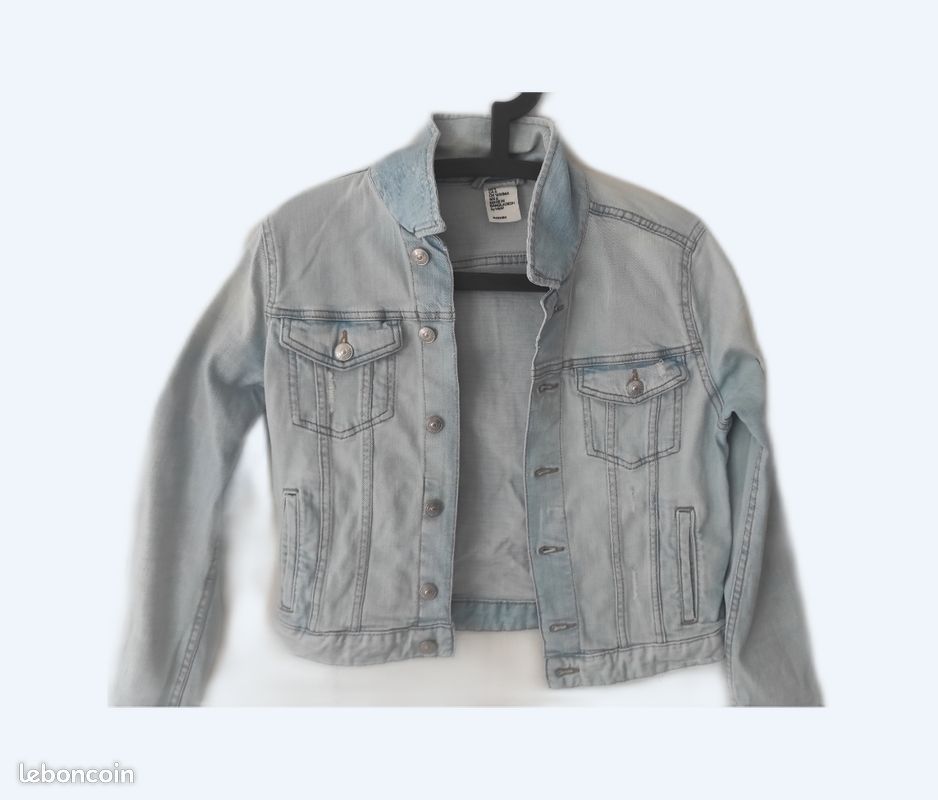 Veste Jean Femme H Et M Veste En Denim Avec Ceinture Bleu Denim
