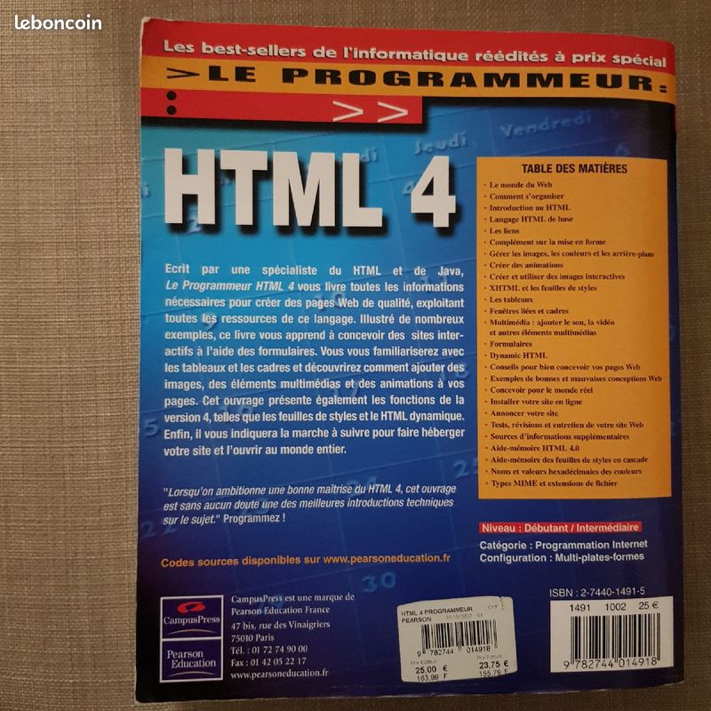 Livre programmation HTML4 (image 2)