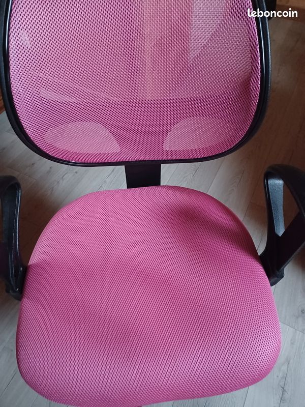 Chaise de bureau rose et noir (image 4)