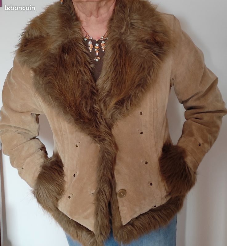 Veste femme en croûte de cuir taille 38 (image 4)