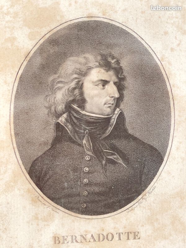 Estampe portrait du général Jean-Baptiste Bernadotte 18ème siècle (image 3)