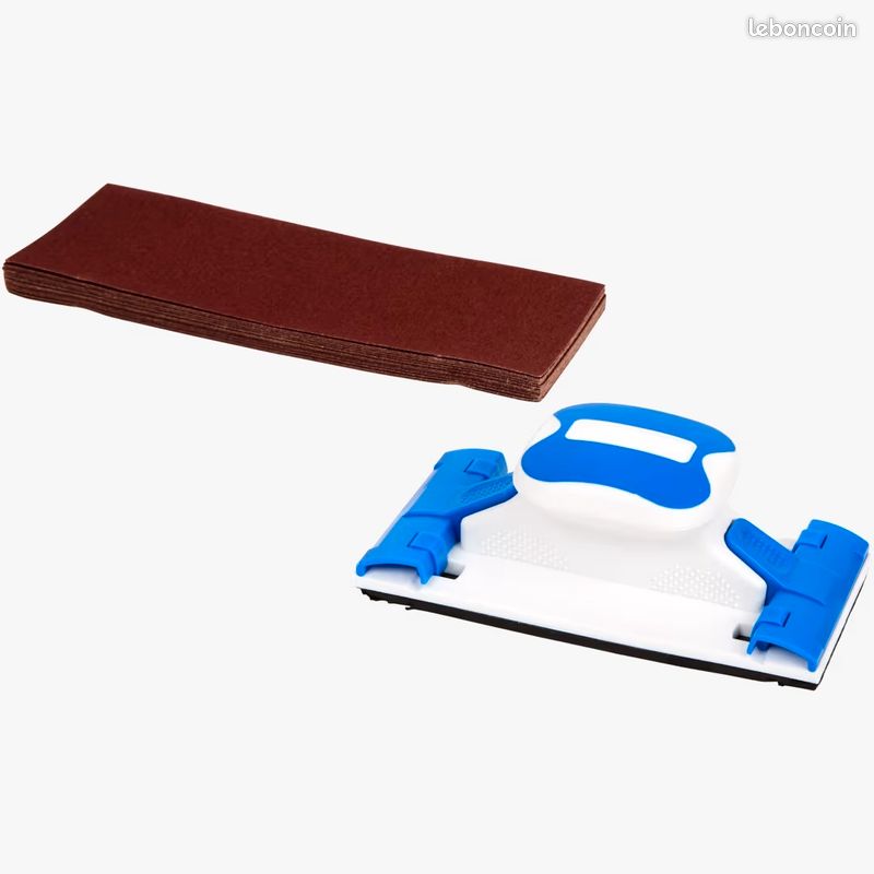Bloc à poncer avec lot de feuilles abrasives - Neuf (image 1)