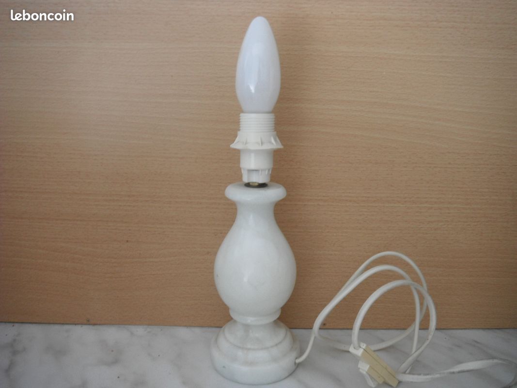Pied de lampe pierre onyx blanc + ampoule/fil/interupteur+histoire (image 5)