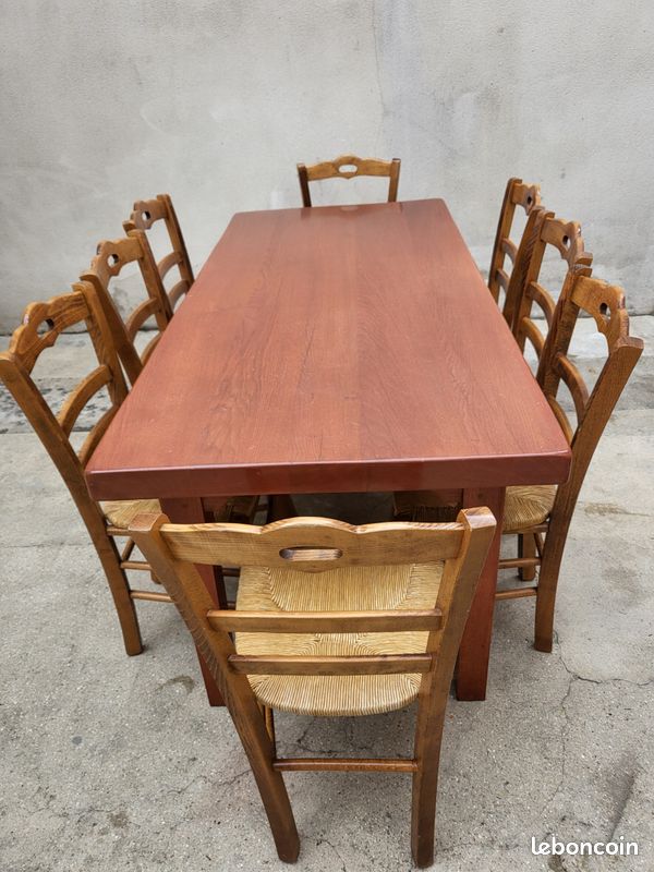 Table en chêne massif 179 cm X82 cm et 8 chaises (image 2)