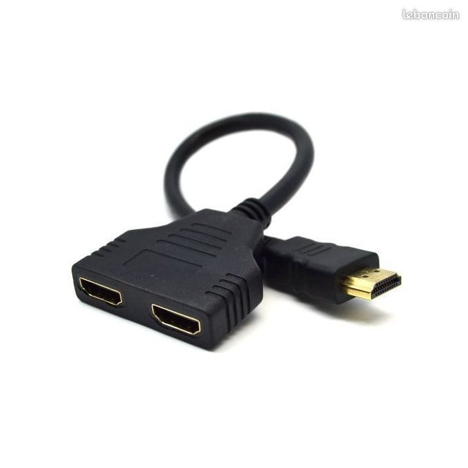 Adaptateur HDMI 1 Mâle Vers 2 Femelles - Splitter Compact Pour Double écran