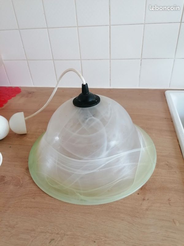 Abat jour vert en verre (image 3)