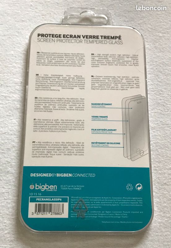 Verre Trempé Pour Apple IPhone 6/6S (image 2)