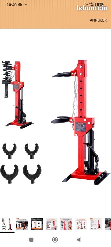 VEVOR Kit Compresseur Ressort Amortisseur pour Voiture Force de Compression 1 T Course 320 mm Tendeur de Ressort Vérin Hydraulique 4,5 T Opération à Pied pour Démonter Ressorts de Suspension Auto SUV (image 1)