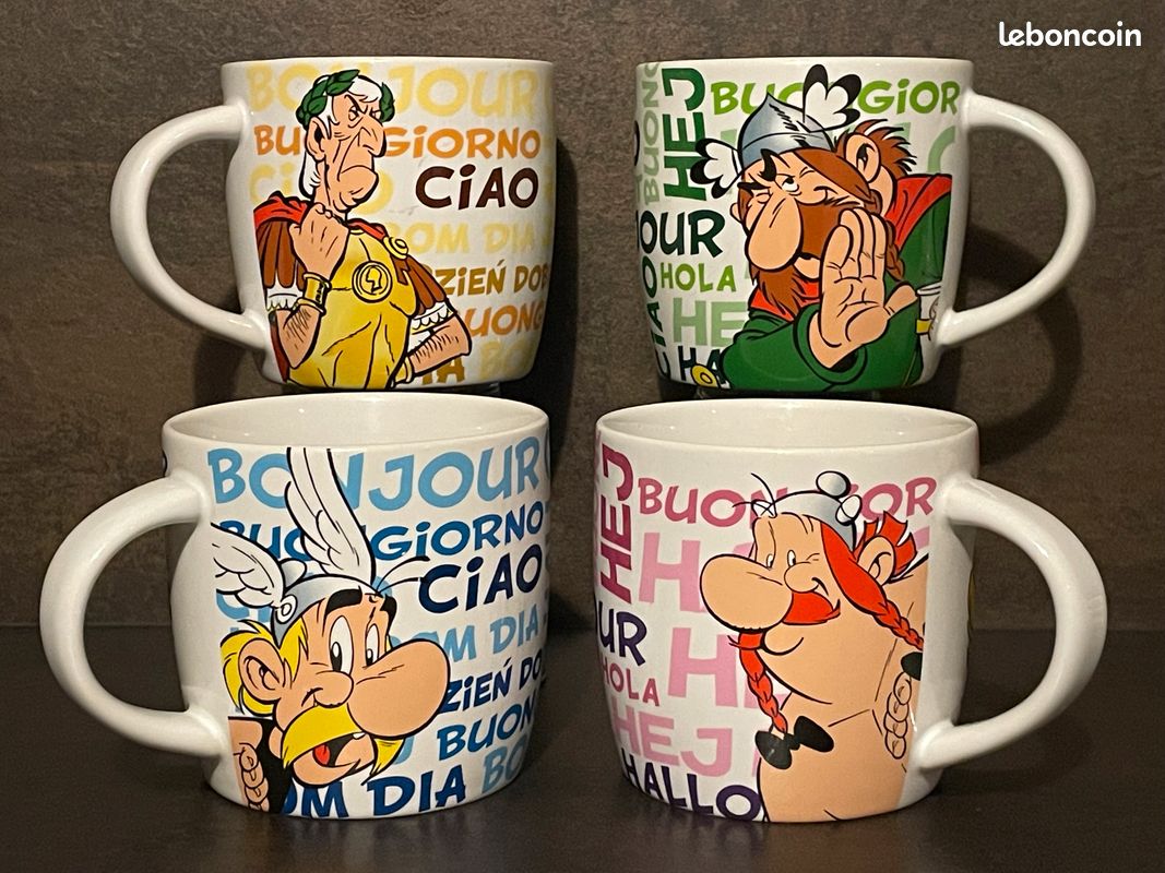 Set De 4 Mugs Astérix & Obélix Par Könitz – Porcelaine, Sport Et BD (neufs)