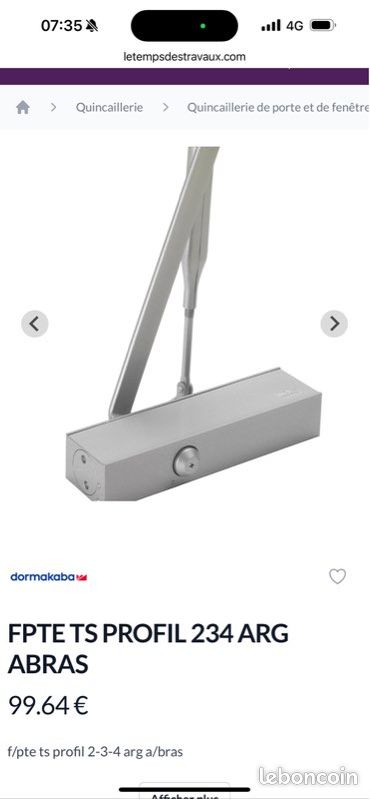 Ferme-porte TS PROFIL 234 ARG ABRAS (image 3)
