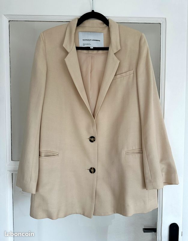 Veste De Costume Ann Taylor En Soie Beige Sable Taille 2 (XS) - Neuve Avec étiquette