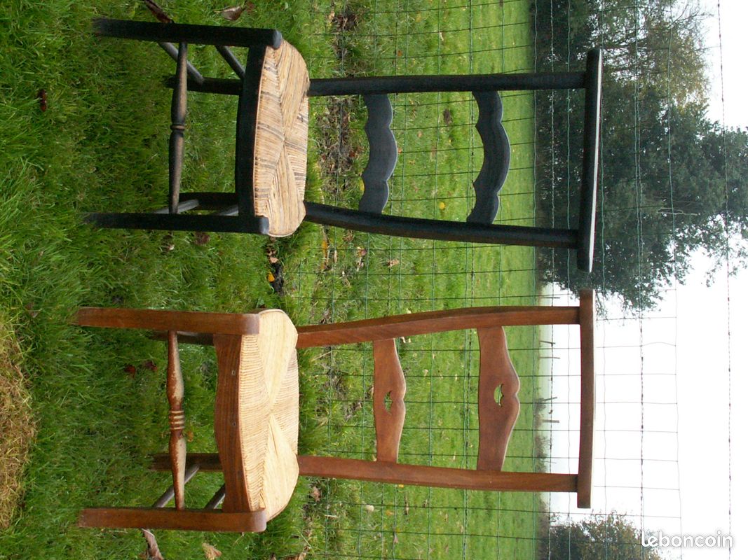 Anciennes chaises en paille à restaurer (image 4)