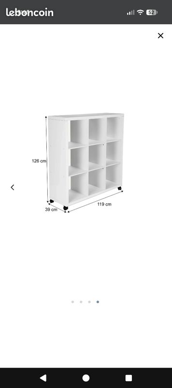 Meuble à étagères 3 x 3 cubes (image 2)