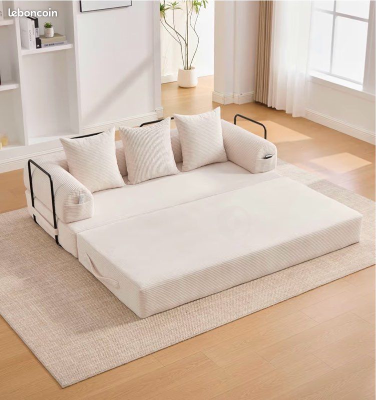 KOMHTOM Canapé 2 Places, Beige, Mini Canapé, Avec Dossier Et