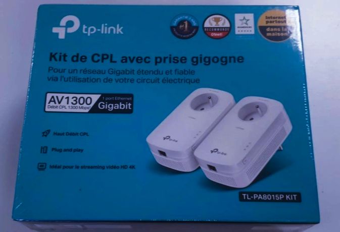 TP-LINK Kit de 2 CPL AV1300 Gigabit avec Prise Gigogne (TL-PA8015P