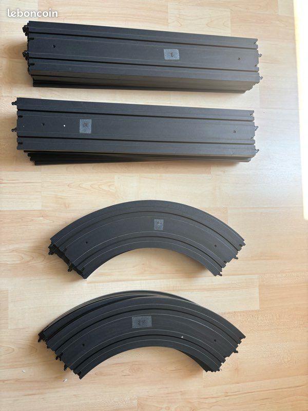 Lot De 5 Rails Droits TCR - 38 Cm Chacun - Pour Circuit Slot - Occasion