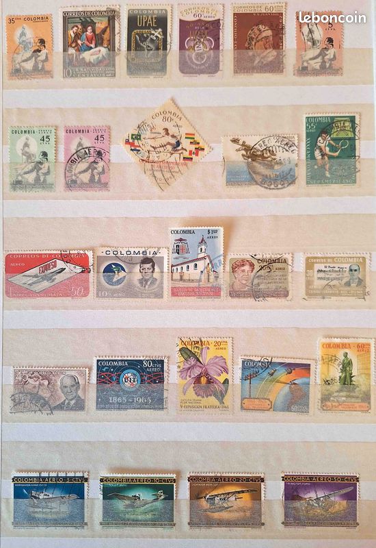 Colombie 50 timbres de collection tous différents