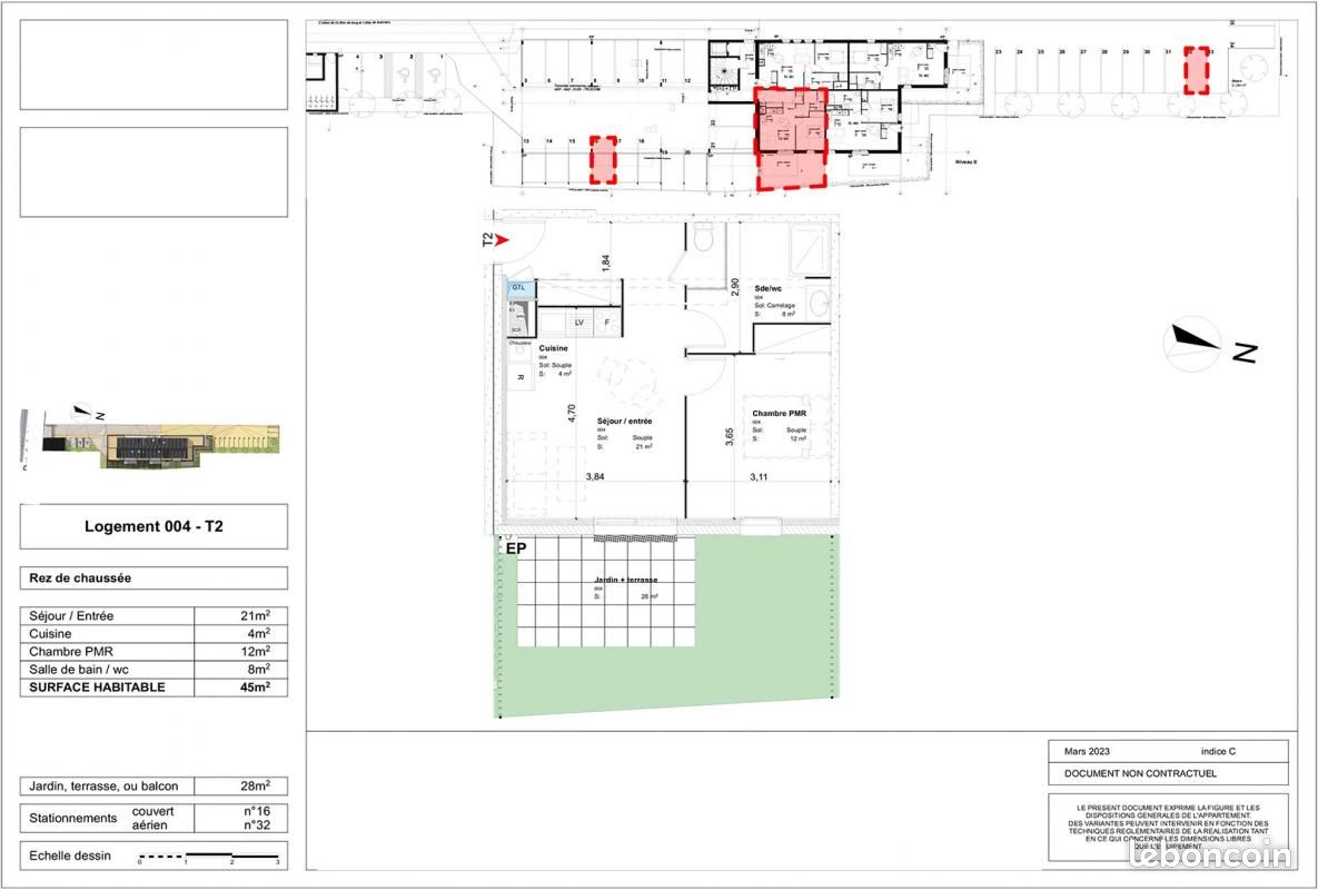 Appartement a louer saran - 2 pièce(s) - 45 m2 - Surfyn