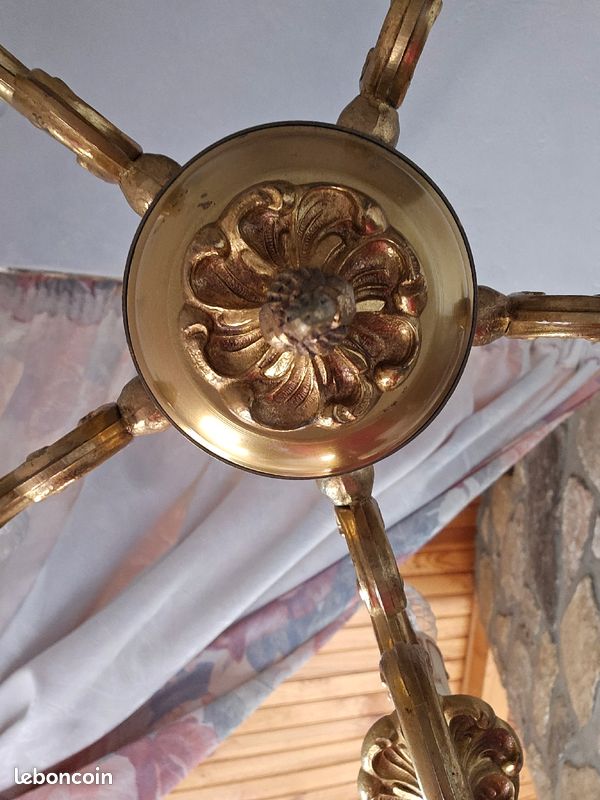 Lustre chandelier 5 branches bronze Lumalux (image 3)