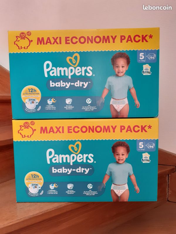 Pampers Baby Dry XXL Pack 108 couches Taille