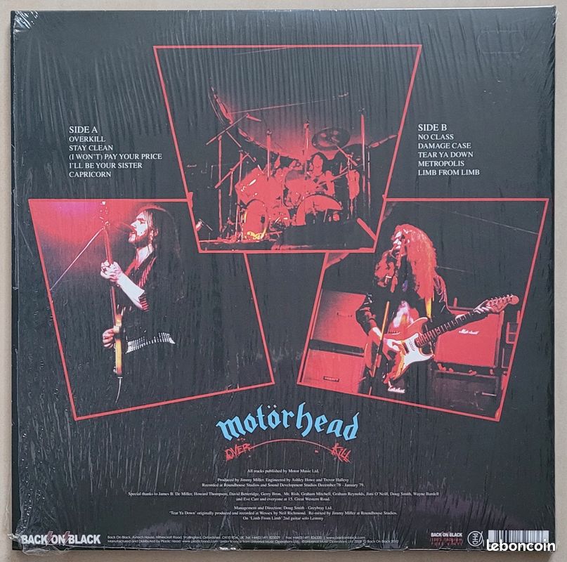 MOTORHEAD - Overkill / Vinyle 33T LP Blue 2010 Back On Black en TBE (image 3)