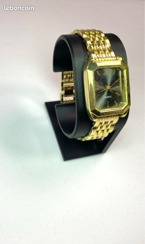Montre dorée Quartz cadran Noir NEUVE (image 3)