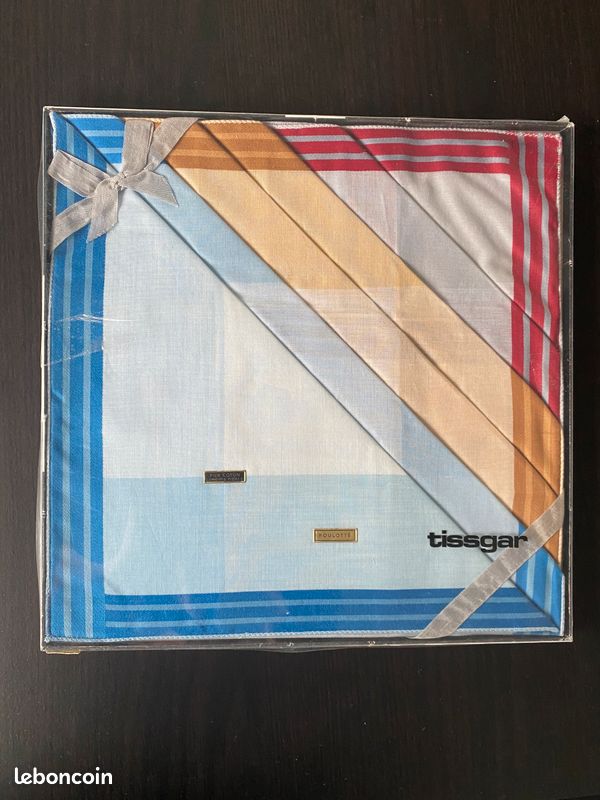 Coffret 6 mouchoirs anciens coton NEUF (image 1)