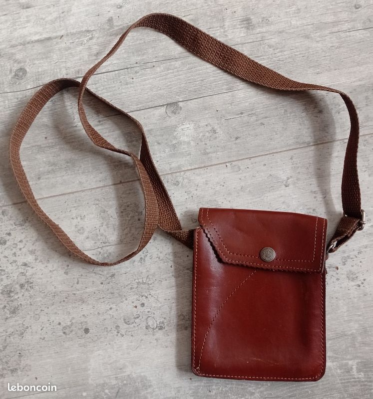 Sac à Main Vintage En Cuir Noir - Style Pochette Porté épaule - Occasion Bon état